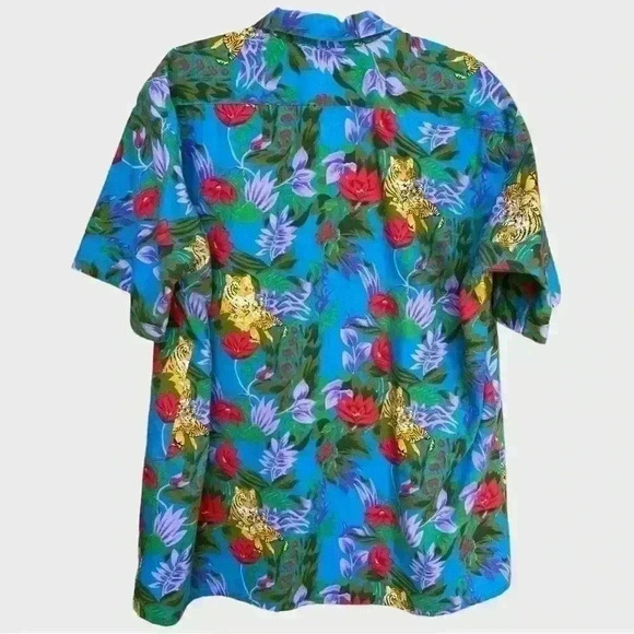 VTG Handmade ‘Barbados’ Tropical Shirt Floral with Tigers Size XL - Picture 4 of 7